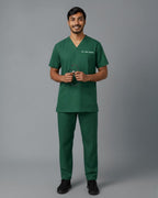 Men’s Classic Scrub Set - Hunter Green - Customized Embroidery
