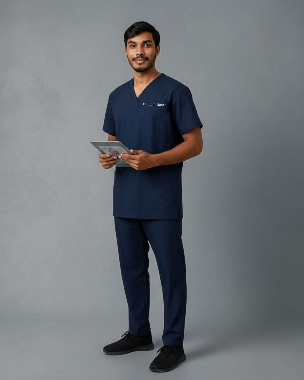 Men’s Classic Scrub Set - Navy Blue - Customized Embroidery