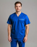 Men’s Classic Scrub Top - Royal Blue - Customized Embroidery