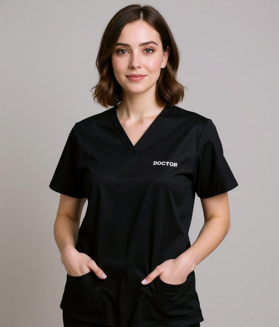 Women’s Classic Scrub Top - Black