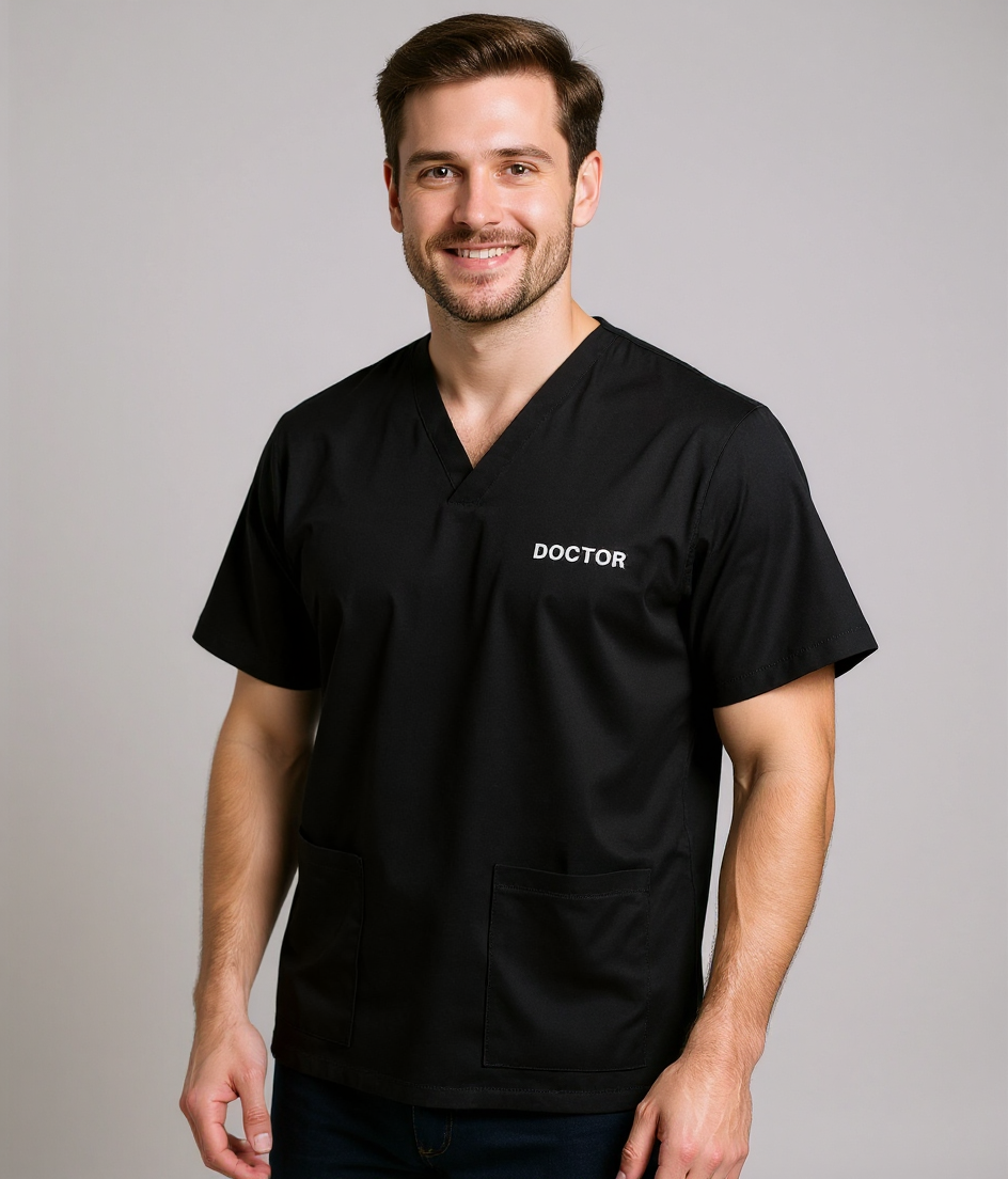 Men’s Classic Scrub Top - Black