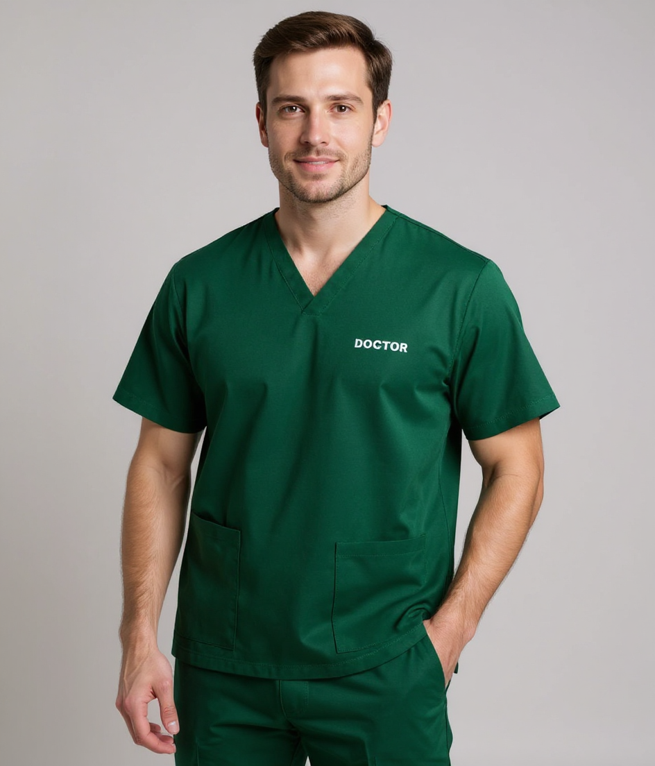 Men’s Classic Scrub Top - Hunter Green