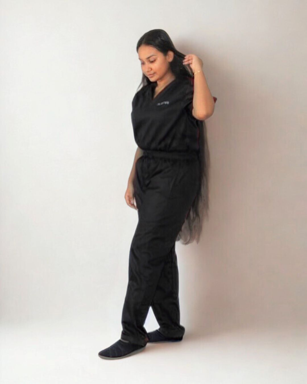Women’s Classic Scrub Set - Black - Customized Embroidery