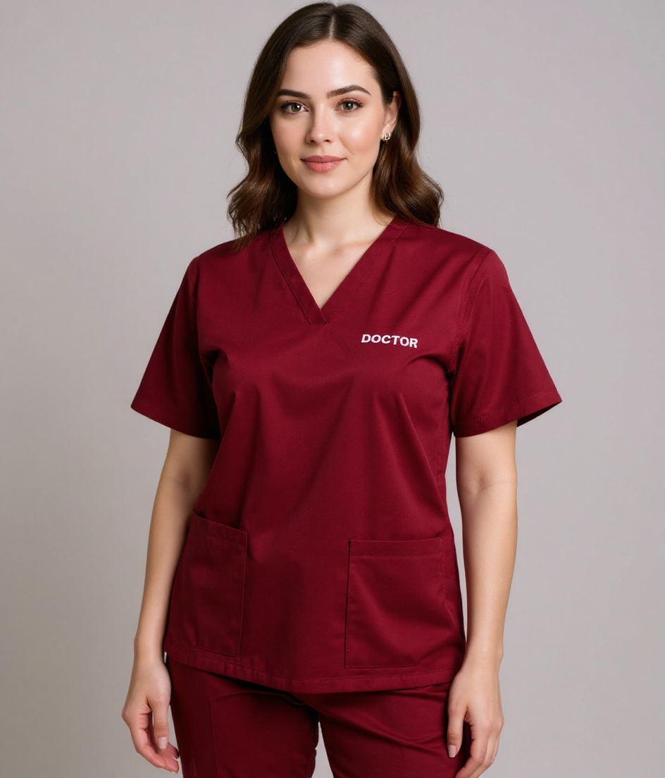 Women’s Classic Scrub Top - Maroon